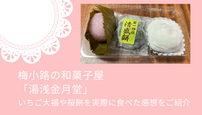 梅小路の和菓子屋「湯浅金月堂」|いちご大福や桜餅を実際に食べた感想をご紹介
